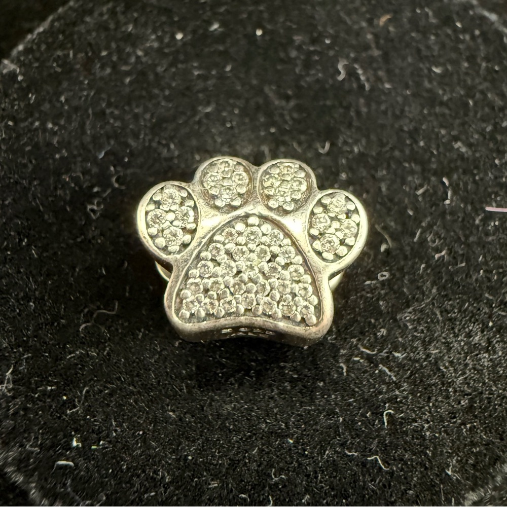 Pandora Sparkling Paw Print Charm